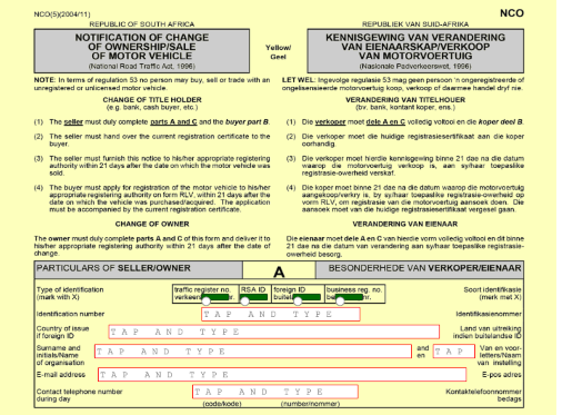 The Yellow Notification of Change of Ownership form, explained