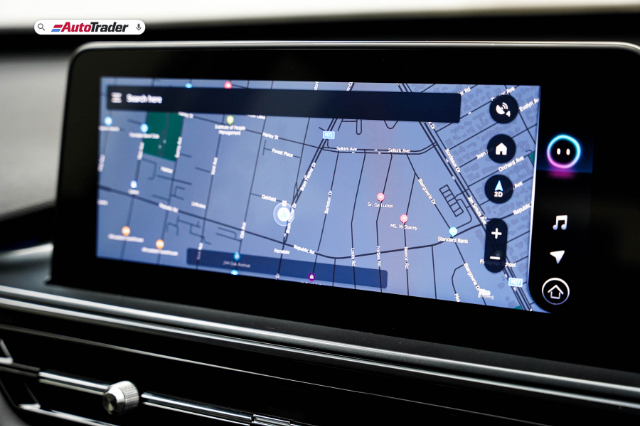 Infotainment screen depicting navigation software