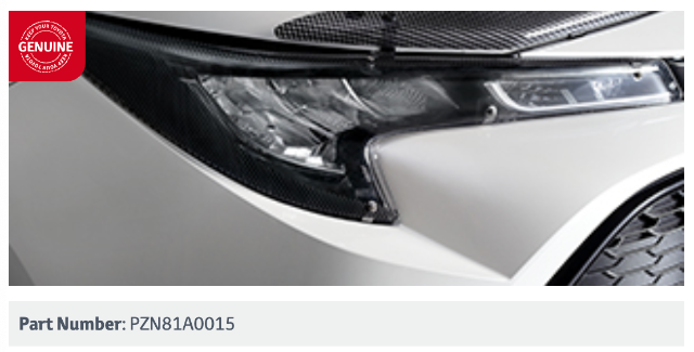 a headlamp guard with carbon fibre details.