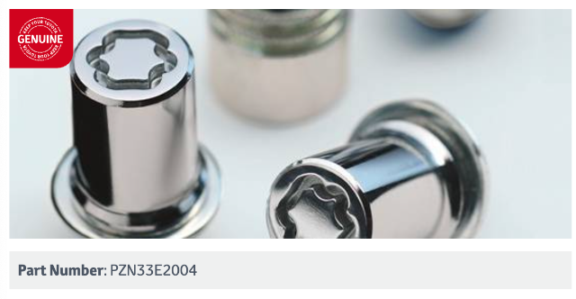 Silver wheel lock nuts.