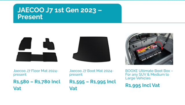 Where to find extras to retrofit to a used Jaecoo J7 - Car Ownership ...