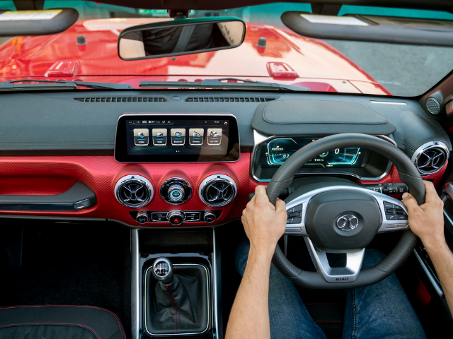 A driver's point of view of the BAIC B40 Plus interior