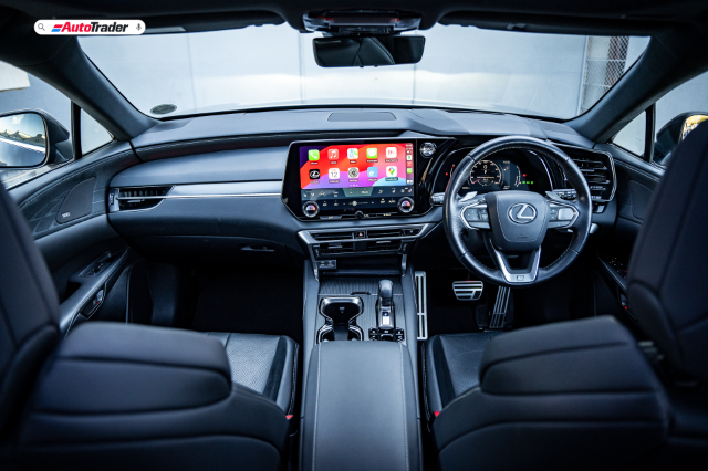 The interior of the Lexus RX 350 F-Sport
