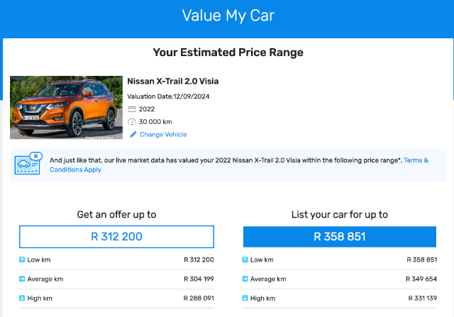  A screenshot that illustrates how our valuation tool works.