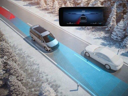 A graphic image of how lane-keep assistance works.