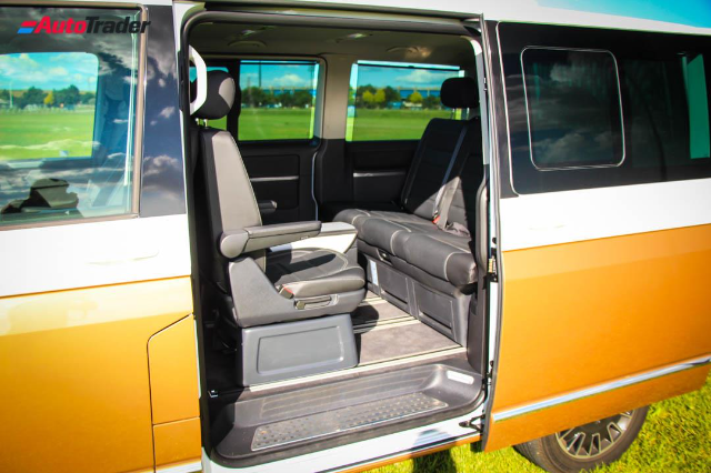 A Caravelle with open sliding doors.