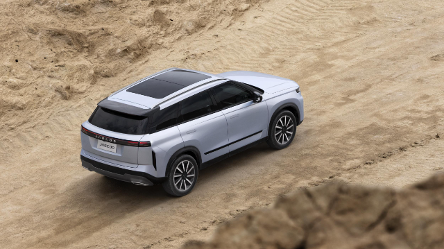 The J7 on a dirt road.