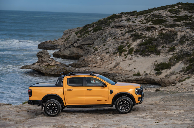 Ford Ranger Wildtrak at the beach.