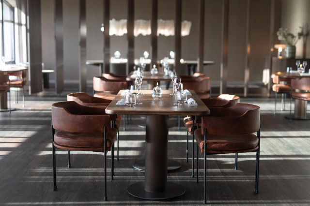 Interior seating at Mertia.