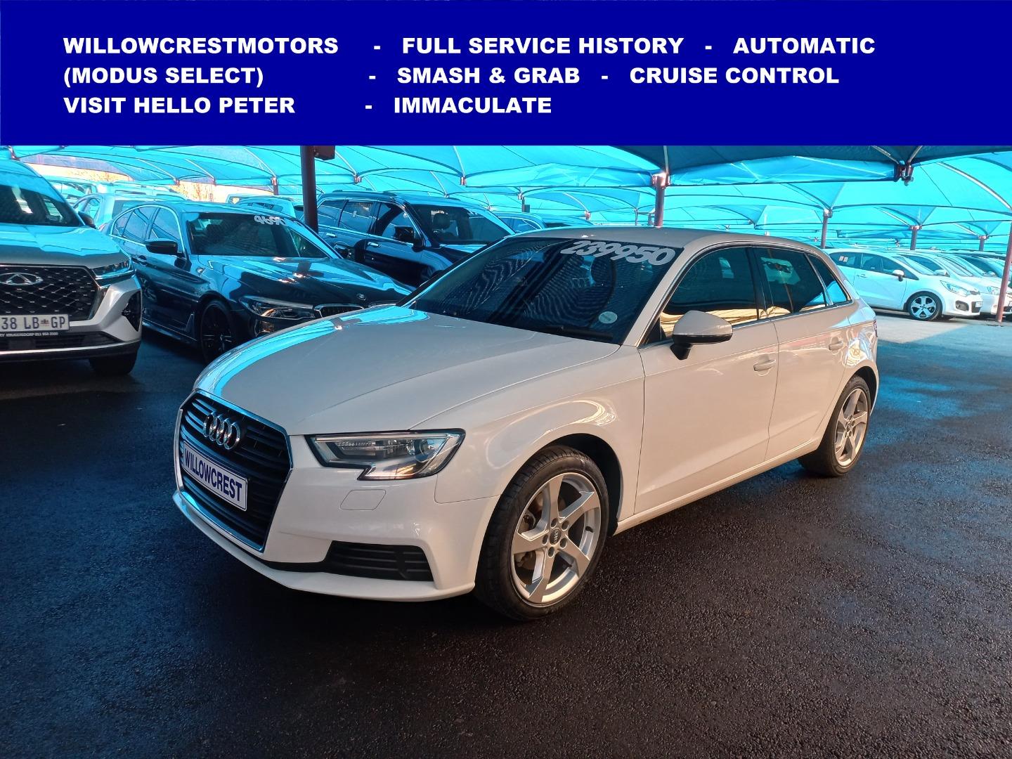 2019 Audi A3 Sportback 1.0TFSI Auto