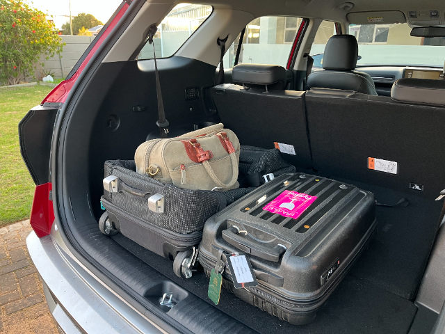 With the rear seats folded, there's plenty of room.