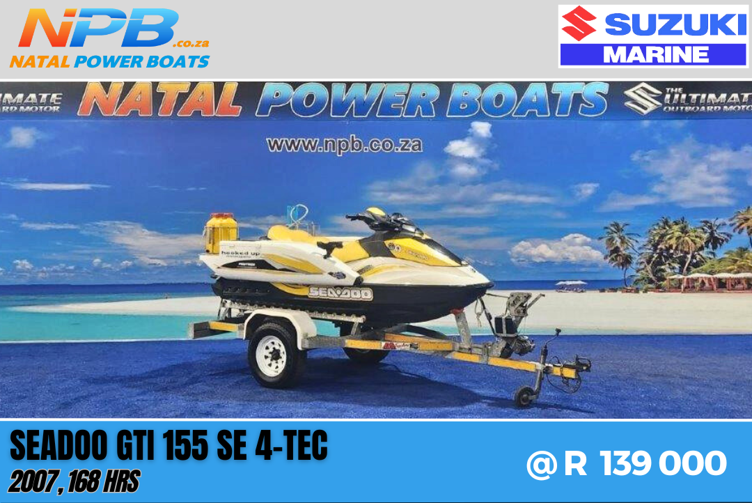 2007 Seadoo GTI 155 SE 4-Tec (2007, 168hrs) on Galvanized Breakneck Trailer  for sale