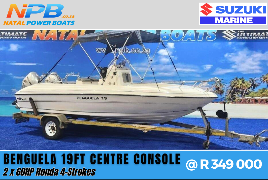Benguela 19FT Centre Console - 2 x 60HP Honda 4-Strokes on Galvanized Trailer  for sale