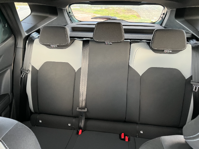 Parents will appreciate the family-friendly seat material.