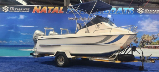 Cobra Cat 525 Forward Console - 2 x 90HP Honda 4-Strokes on Galvanized Breakneck Trailer  for sale