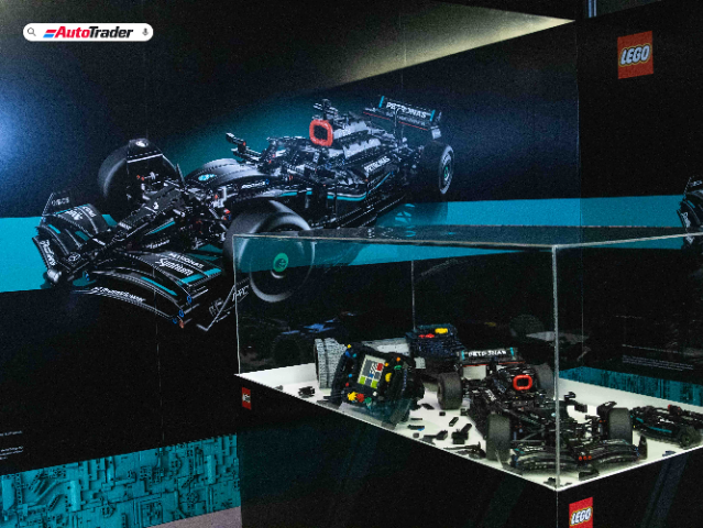 Mercedes-AMG F1 W14 E Performance LEGO Model in display case