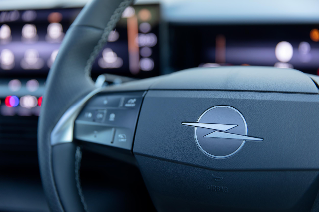 Close-up image of the Grandland steering wheel.