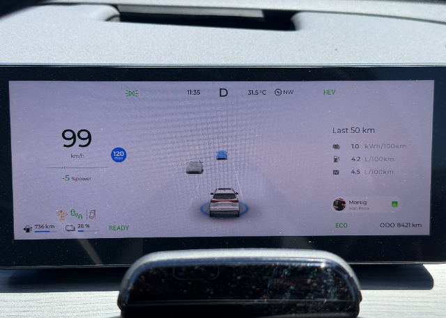 Chery Tiggo 8 1.5T CSH PHEV Apex plug-in hybrid long distance review driver instrument cluster