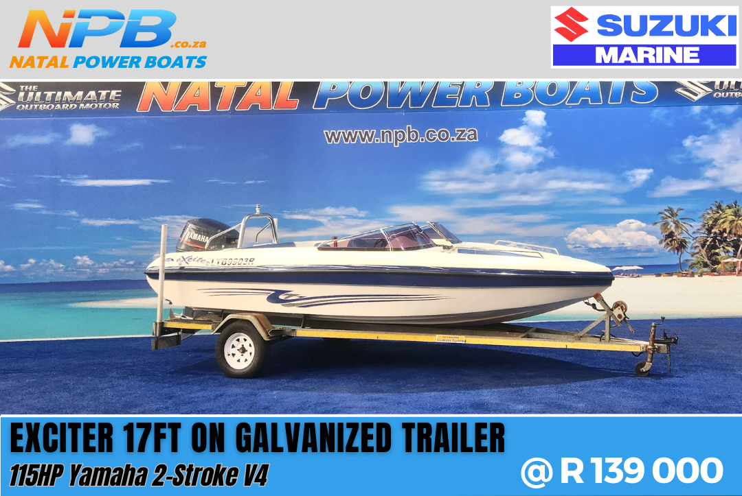 Exciter 17FT - 115HP Yamaha 2-Stroke V4 on Galvanized Trailer  for sale