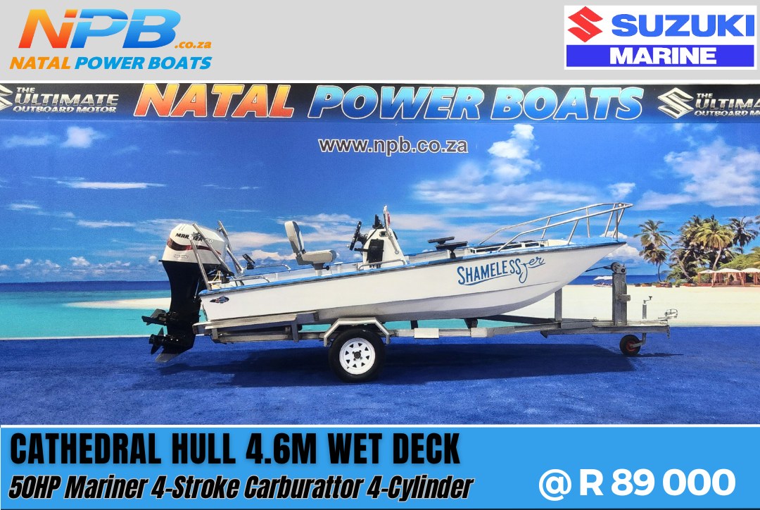 Cathedral Hull 4.6m - 50HP Mariner 4-Stroke on Galvanized Trailer  for sale