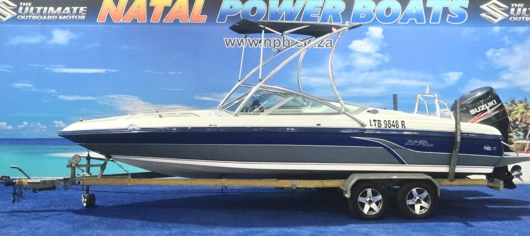 PANACHE 2250LX - 200HP Suzuki 4-Stroke (2013, 285Hrs) on Galvanized Double Axle Trailer Natal Power Boats