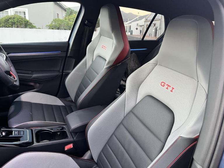 Dual-toned Vienna sports seats with red GTI lettering.