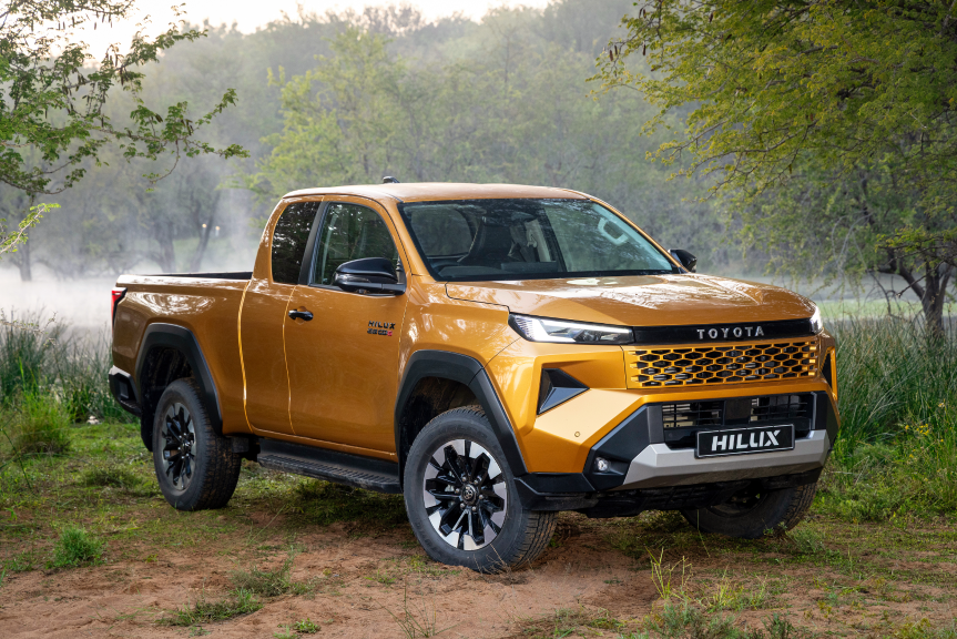 The new Hilux in a jungle setting.